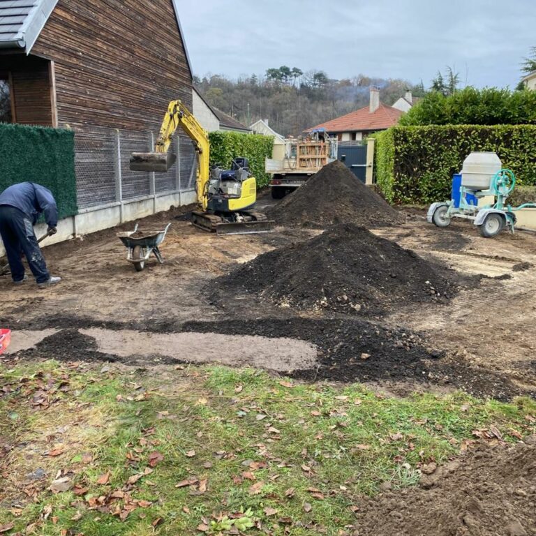 Fondations pour allée pavée à Fontenay-lès-Briis